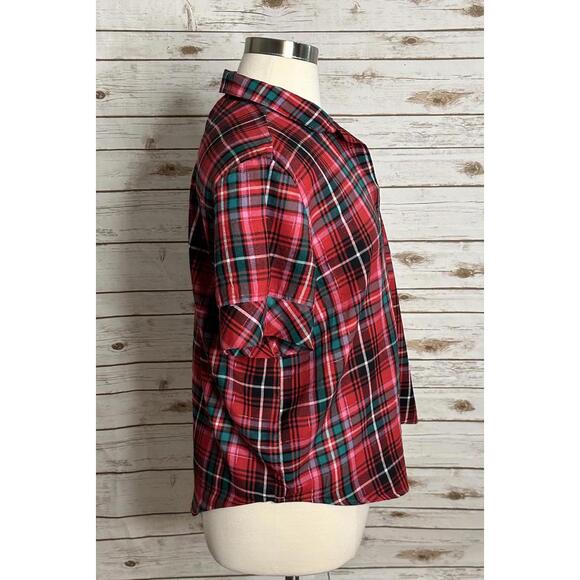 Victoria's Secret VS flannel short sleeve button-up pajama/sleep top Size XL - Picture 6 of 8
